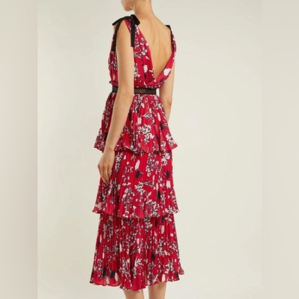 Self-Portrait Tiered Floral Midi Dress US4 NWT